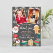 クッキーとココアの雪のクリスマス パーティー 2 枚の写真 サンキューカード (スタンド正面)