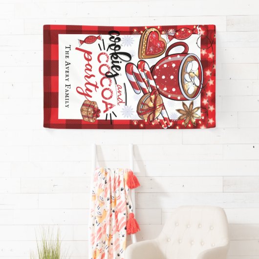 クッキーとココアクリスマスのパーティー パーソナライズされた 横断幕 (インサイチュ)