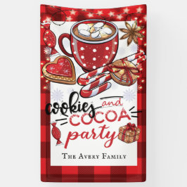 クッキーとココアクリスマスのパーティー パーソナライズされた 横断幕