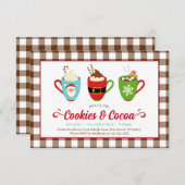 クッキーとココアクリスマスパーティの招待状 招待状 (正面/裏面)