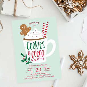 クッキーとココアクリスマスパーティの招待状 招待状