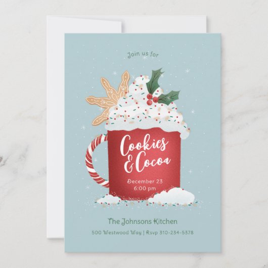 クッキーとココアクリスマスパーティー 招待状 (正面)