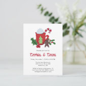 クッキーとココアクリスマスホリデーパーティーかわいい ポストカード (スタンド正面)