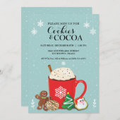 クッキーとココアクリスマスホリデーパーティーインヴィタ 招待状 (正面/裏面)