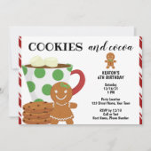 クッキーとココアクリスマス誕生日招待状 招待状 (正面)