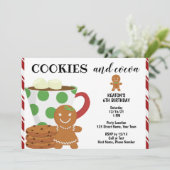 クッキーとココアクリスマス誕生日招待状 招待状 (スタンド正面)