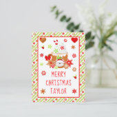 クッキーとココアグリーンメリークリスマス シーズンポストカード (スタンド正面)