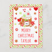 クッキーとココアグリーンメリークリスマス シーズンポストカード (正面)