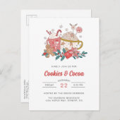 クッキーとココアパーティの招待状 インビテーションポストカード (正面/裏面)