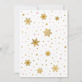 クッキーとココアピンク金ゴールド冬誕生日 招待状 (裏面)