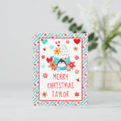 クッキーとココアブルーメリークリスマス シーズンポストカード (スタンド正面)