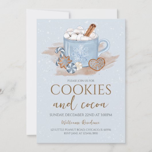 クッキーとココアホリデーパーティー 招待状 (正面)