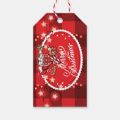 クッキーとココアメリークリスマスプレイド ギフトタグ (正面)