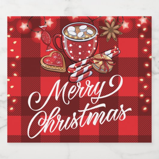 クッキーとココアメリークリスマス スパークリングワインラベル (シングルラベル)
