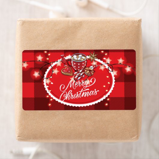 クッキーとココアメリークリスマス ラベル (インサイチュ)