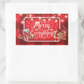 クッキーとココアメリークリスマス 長方形シール (バッグ)