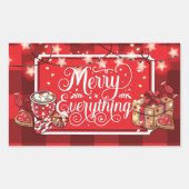 クッキーとココアメリークリスマス 長方形シール (正面)