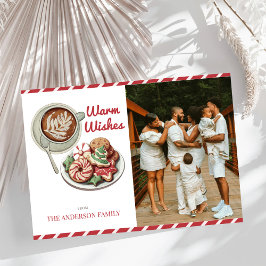 クッキーとココアレッドクリスマスフォト シーズンカード