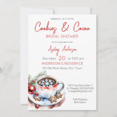 クッキーとココア冬クリスマスブライダルシャワー 招待状 (正面)