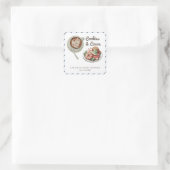 クッキーとココア暖かい男の子の赤ちゃんシャワー スクエアシール (バッグ)