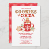 クッキーとココア |ギンガーブレッド |パーティの招待状 招待状 (正面/裏面)