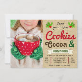 クッキーとココア | ホットチョコレート クリスマスパーティー 招待状 (正面)