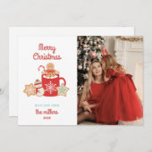 クッキーとココア |メリークリスマス シーズンカード (正面/裏面)