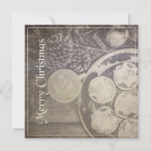 クッキーとコーヒーとヴィンテージクリスマスモチーフ