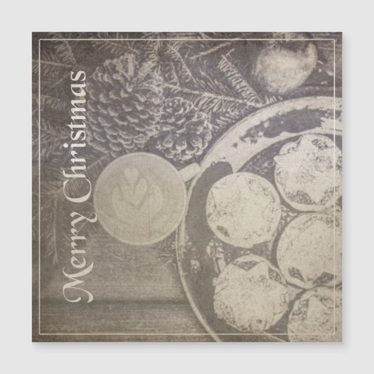 クッキーとコーヒーとヴィンテージクリスマスモチーフ (正面)