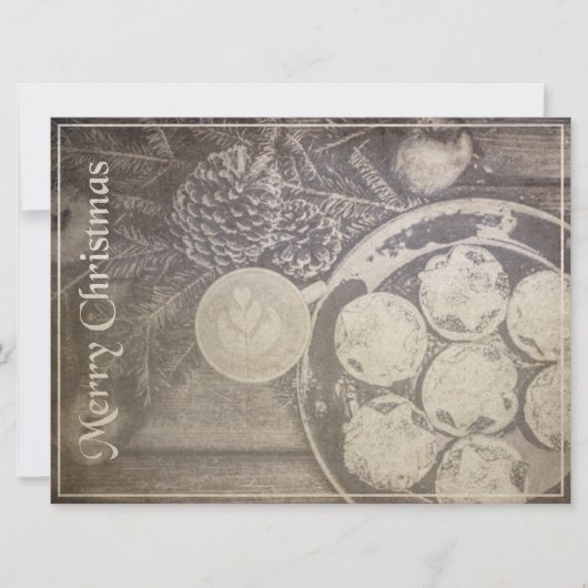 クッキーとコーヒーとヴィンテージクリスマスモチーフ (正面)