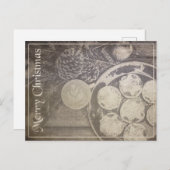 クッキーとコーヒーとヴィンテージクリスマスモチーフ シーズンポストカード (正面/裏面)