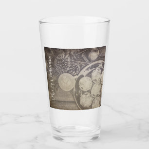 クッキーとコーヒーとヴィンテージクリスマスモチーフ タンブラーグラス