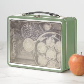 クッキーとコーヒーとヴィンテージクリスマスモチーフ メタルランチボックス (インサイチュ)