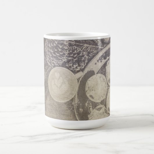 クッキーとコーヒーとヴィンテージクリスマスモチーフ モーフィングマグカップ (中央)