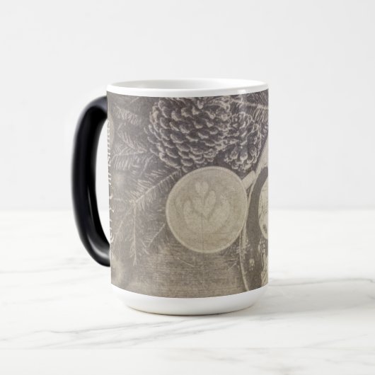 クッキーとコーヒーとヴィンテージクリスマスモチーフ モーフィングマグカップ (正面左)