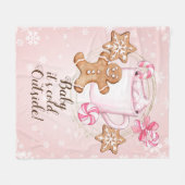 クッキーとホットココアの冬用毛布 フリースブランケット (正面(横))