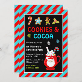 クッキーとホットココアクリスマスパーティー 招待状