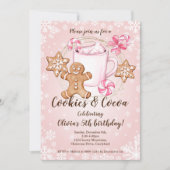 クッキーとホットココアクリスマス誕生日招待状 招待状 (正面)