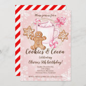 クッキーとホットココアクリスマス誕生日招待状 招待状 (正面/裏面)