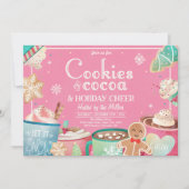 クッキーとホットココアホリデークリスマスパーティー 招待状 (正面)
