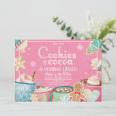 クッキーとホットココアホリデークリスマスパーティー 招待状 (スタンド正面)