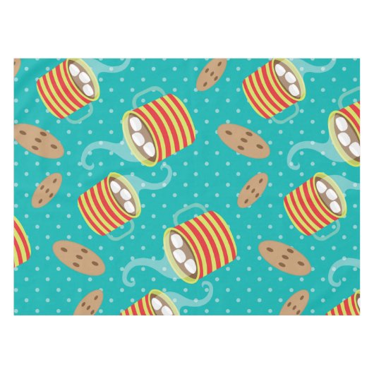 クッキーとホットココアホリデーテーブルクロス テーブルクロス (正面(横))