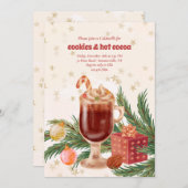 クッキーとホットココアホリデー 招待状 (正面/裏面)