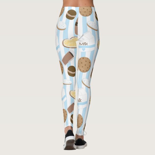 クッキーとミルクブルーのパタストライプのーン レギンス (裏面)