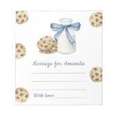 クッキーとミルク誕生日タイムカプセルメッセージ ノートパッド (正面)