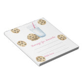 クッキーとミルク誕生日タイムカプセルメッセージ ノートパッド (アングル)