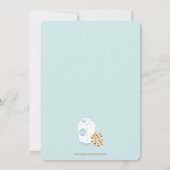 クッキーとミルク誕生日招待状、ブルー 招待状 (裏面)