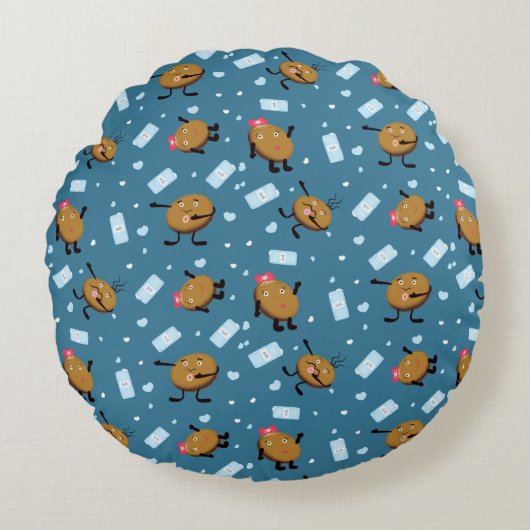 クッキーとミルク ラウンドクッション (正面)