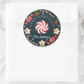 クッキーと一緒にクリスマスを祝おう かわいい オーダーメイド ラウンドシール (バッグ)