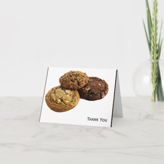 クッキーと他のおいしいデザートが白に サンキューカード (正面)